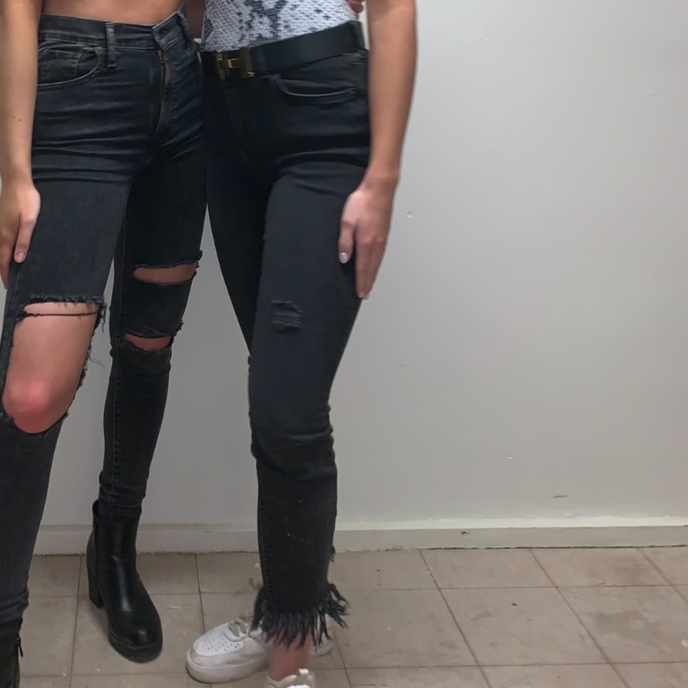 Free people light wash black jeans